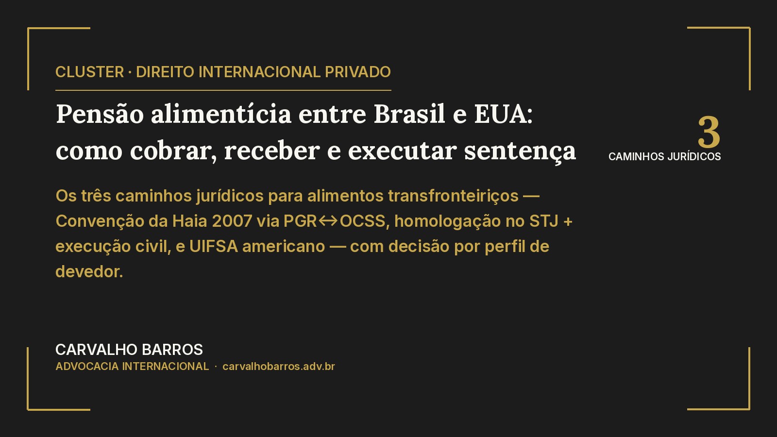 Pensao alimenticia entre Brasil e EUA — tres caminhos juridicos para cobranca transfronteirica