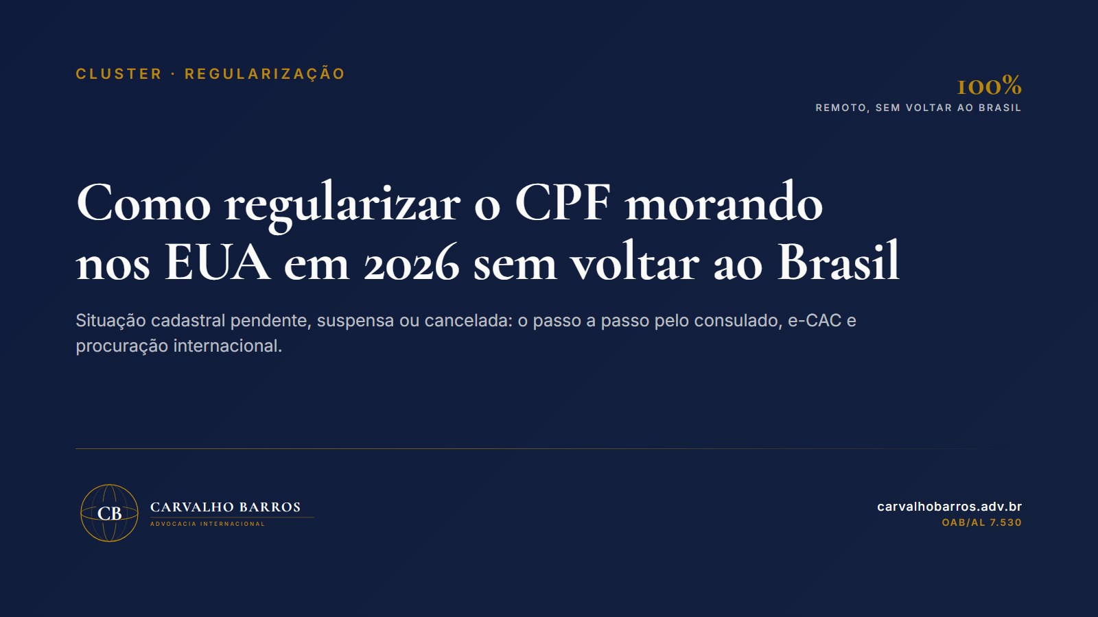 Como regularizar o CPF morando nos EUA em 2026